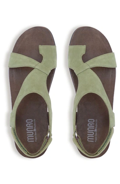 Shop Munro Meghan Asymmetric Slingback Sandal In Green Nubuck