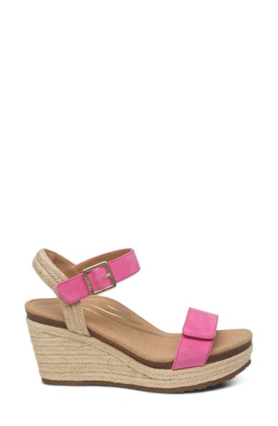 Shop Aetrex Sydney Wedge Espadrille Sandal In Azalea