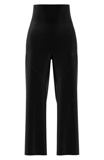 Shop Adidas Originals Wide Leg Yoga Pants In Black