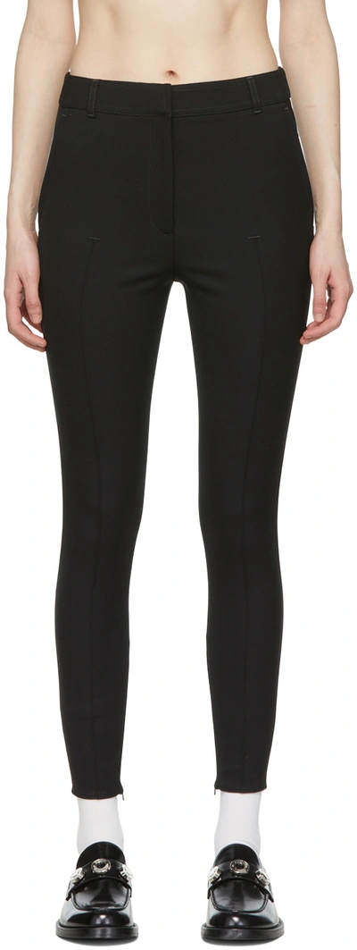 Shop Burberry Black Wool Leggings