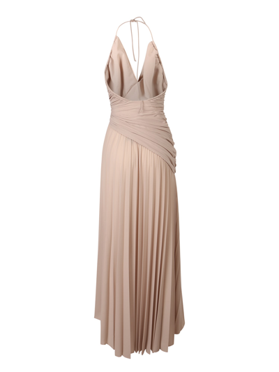 Shop Alexandre Vauthier Draped Long Dress In Beige