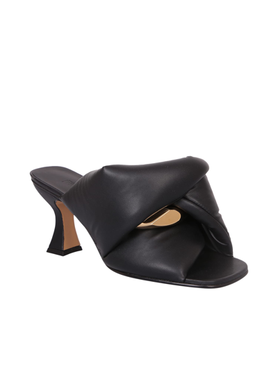 Jw Anderson Twist Chain Slide Sandals In Black