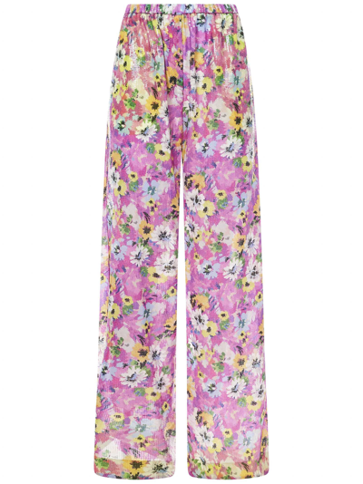 Shop Msgm Trousers In Pink