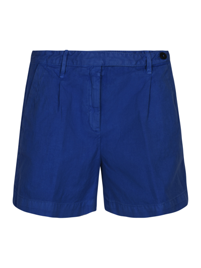 Shop Massimo Alba Button Wrap Shorts In Blue