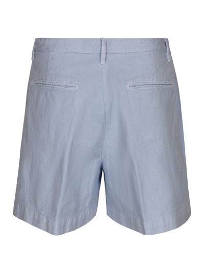 Shop Massimo Alba Button Wrap Shorts In Ice Blue