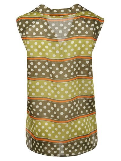 Shop Marni Sleeveless Top In Dusty Olive
