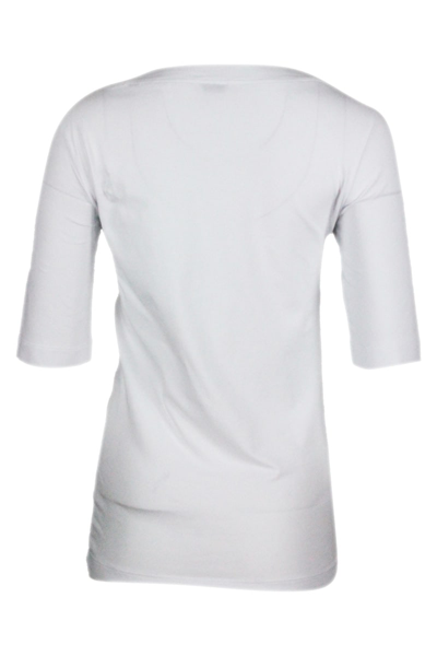 Shop Brunello Cucinelli Short-sleeved T-shirt In Stretch Cotton In White