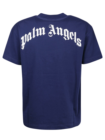 Shop Palm Angels Broken Palm Classic T-shirt In Navy Blue