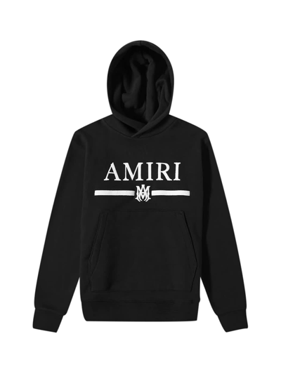 Shop Amiri Ma Bar Embroidery Hoodie In Black