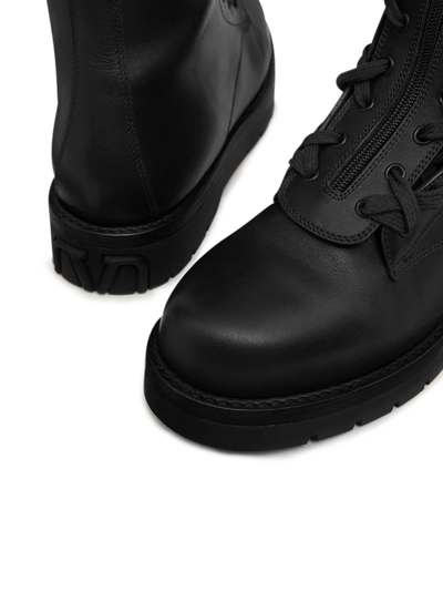 Shop Valentino Combat Boot In No Black
