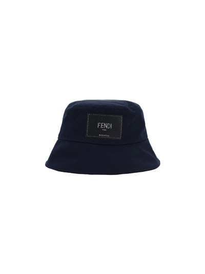 Shop Fendi Bucket Hat In Blu