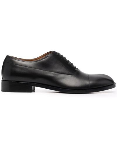 Shop Maison Margiela Black Leather Oxford Shoes In Nero