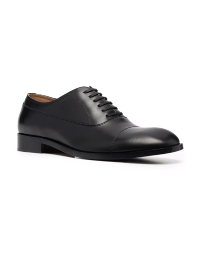 Shop Maison Margiela Black Leather Oxford Shoes In Nero