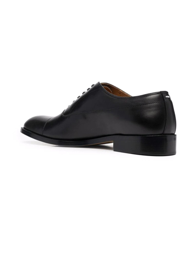 Shop Maison Margiela Black Leather Oxford Shoes In Nero