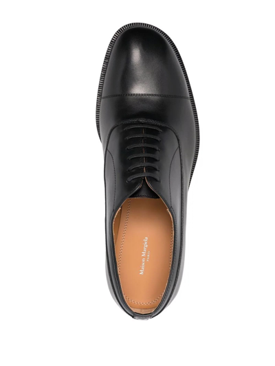 Shop Maison Margiela Black Leather Oxford Shoes In Nero