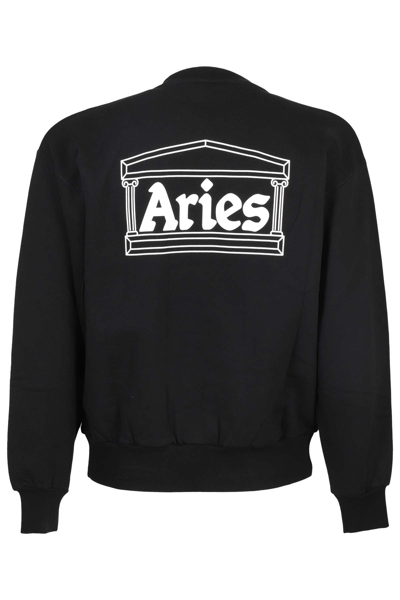 Shop Aries Zip Sweatshirt In Blk Black