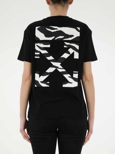 Shop Off-white Zebra Arrow T-shirt In Black/white