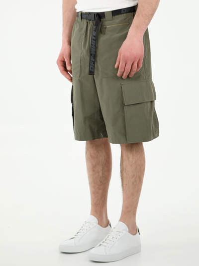 Shop Off-white Military Green Bermuda Shorts