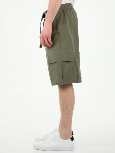 Shop Off-white Military Green Bermuda Shorts