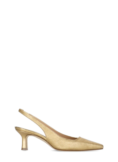 Shop Julie Dee Leather Sling Back In Nude