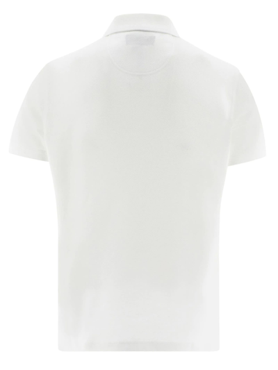 Shop Barbour White Cotton Polo Shirt In Bianco