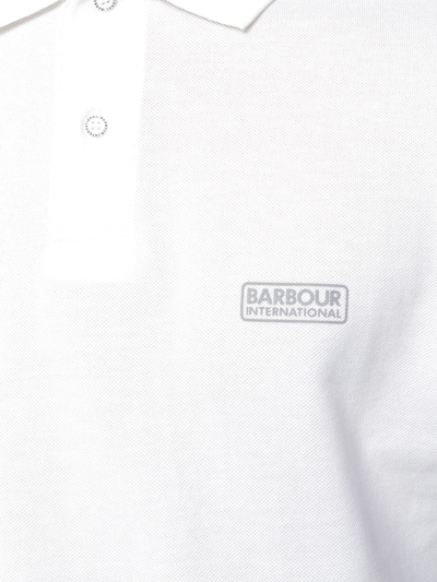 Shop Barbour White Cotton Polo Shirt In Bianco