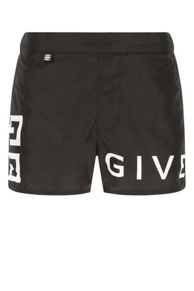 Givenchy Straight-leg Short-length Logo-print Swim Shorts In Black |  ModeSens