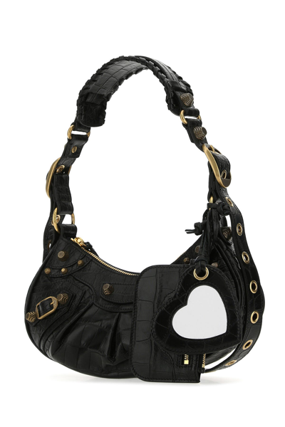 Balenciaga Borsetta A Tracolla Le Cagole Xs Con Lavorazione Coccodrillo Da Donna In Nero
