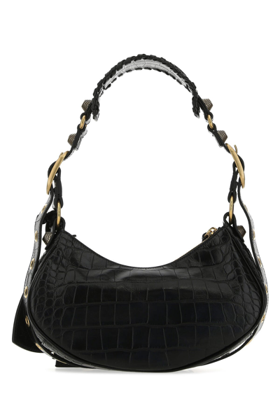 Balenciaga Borsetta A Tracolla Le Cagole Xs Con Lavorazione Coccodrillo Da Donna In Nero