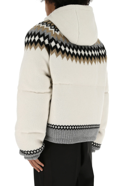Shop Prada Embroidered Stretch Wool Blend Down Jacket  Nd  Uomo M