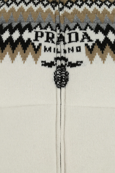 Shop Prada Embroidered Stretch Wool Blend Down Jacket  Nd  Uomo M