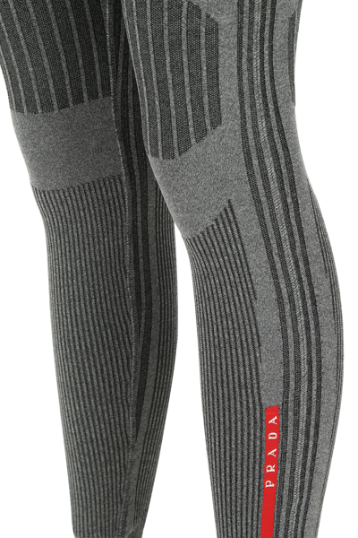 Prada Grey Stretch Polyester Blend Leggings