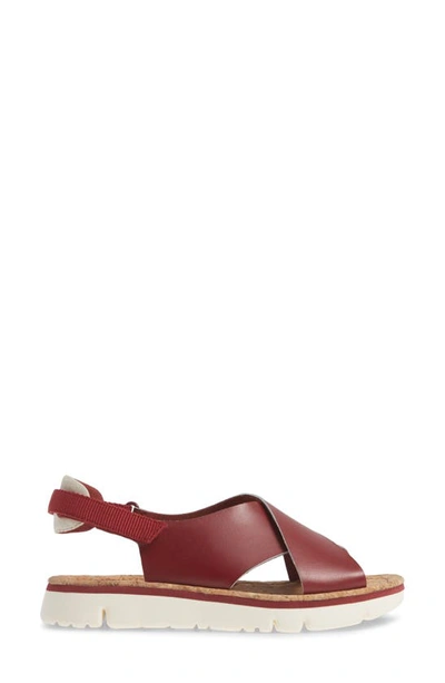 Shop Camper Oruga Slingback Sandal In Medium Red Leather