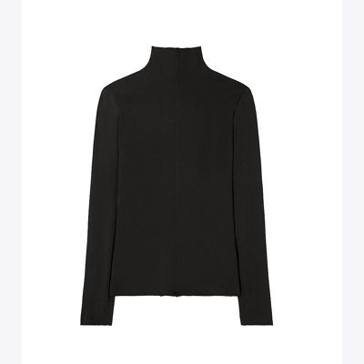 Shop Tory Burch Long-sleeve Jersey Top In Black