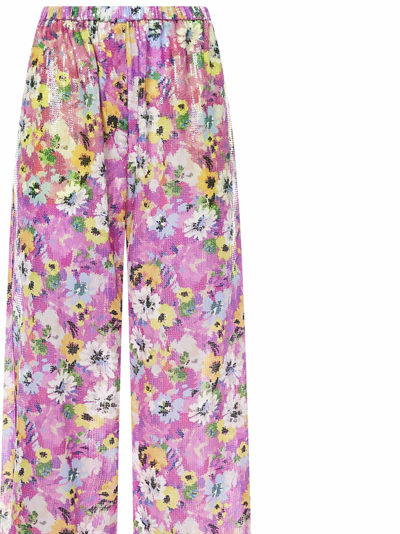 Shop Msgm Trousers In Pink