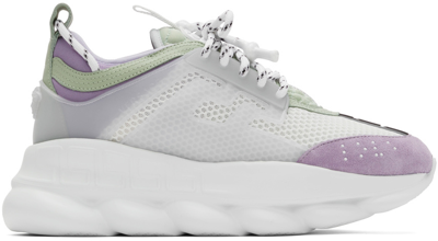 Shop Versace White Chain Reaction Sneakers In 2l340 Orchi