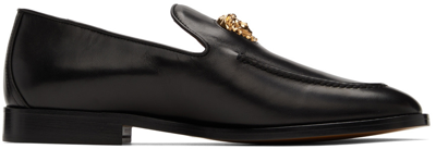 Shop Versace Black 'la Medusa' Loafers In 1b00v Black