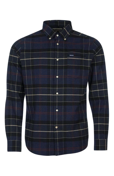 Shop Barbour Lutsleigh Plaid Button-up Shirt In Navy Marl