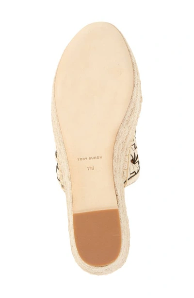 Shop Tory Burch Basketweave Ankle Strap Espadrille Wedge In New Cream