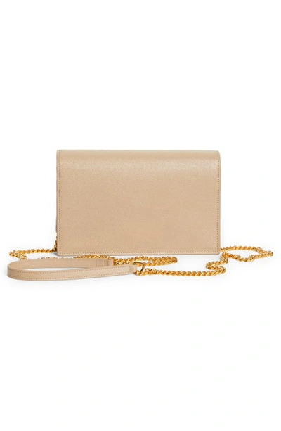 Shop Saint Laurent Kate Tassel Leather Wallet On A Chain In Dark Beige