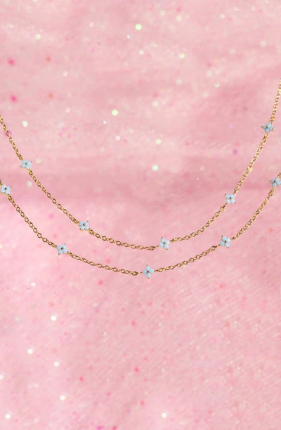Shop Girls Crew Blue Blossom Love Bracelet In Gold