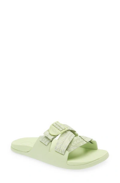 Shop Chaco Chillos Slide Sandal In Pierce Pale Green