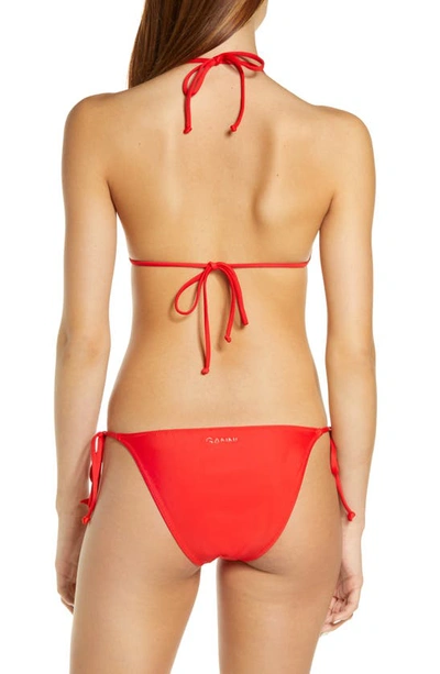 Shop Ganni Core Triangle Bikini Top In High Risk Red