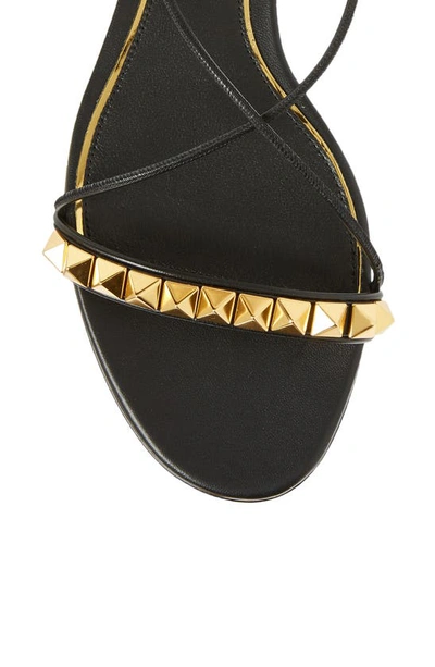 Valentino No Limit Rockstud Ankle-wrap Gladiator Sandals In Nero