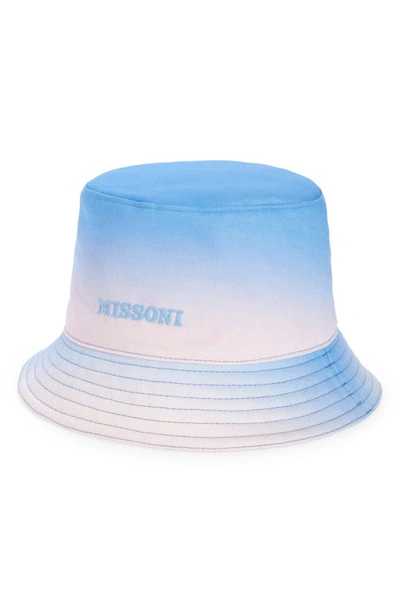Shop Missoni Logo Cotton Bucket Hat In Multi Yellow/ Orange