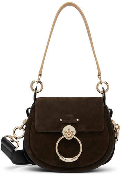 Shop Chloé Brown Small Tess Shoulder Bag In 27z Chocolate Brown