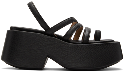 Shop Marsèll Black Zeppo Sandals In 666 Black