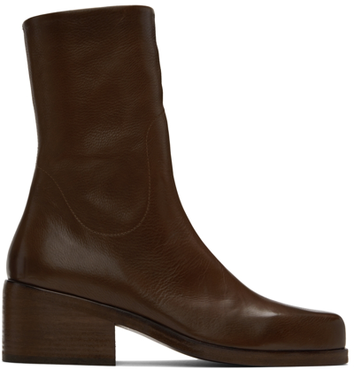 MARSÈLL BROWN CASSELLO TRONCHETTO BOOTS 