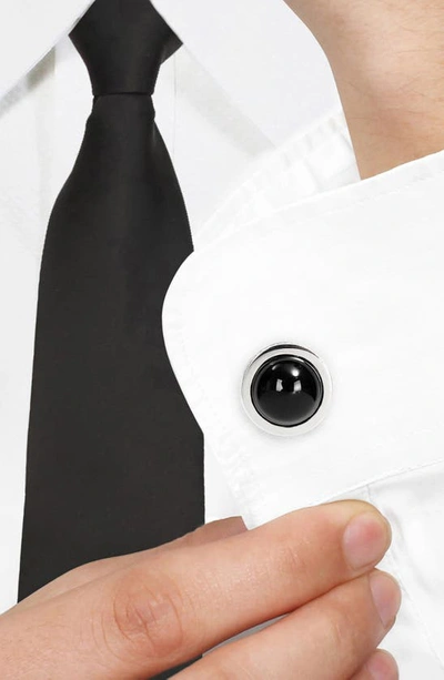 Delmar Black Onyx Bezel Cufflinks In Black