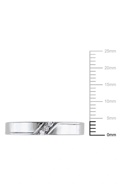 Delmar Sterling Silver Diamond 3-stone Ring In White